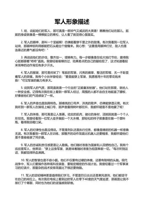军人形象描述