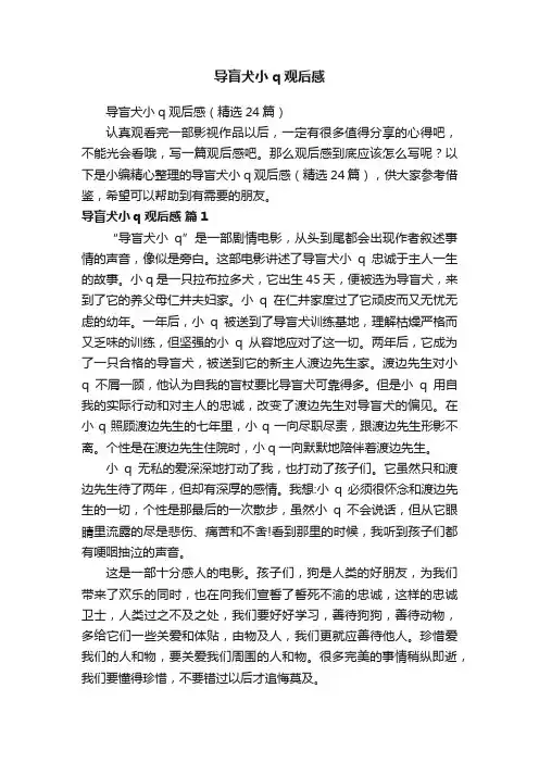 导盲犬小q观后感