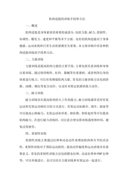 肌肉适能的训练手段和方法