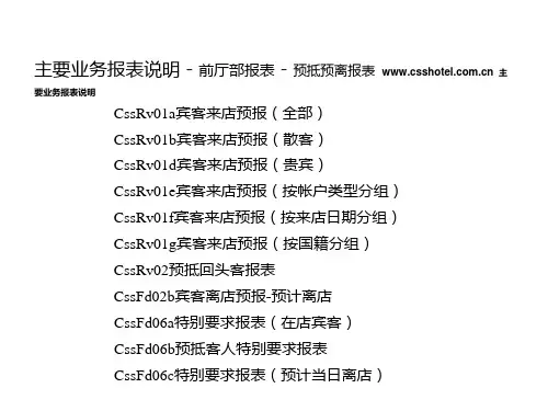 酒店报表