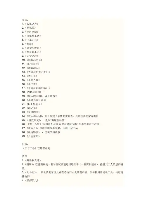 适合儿童看的国外电影
