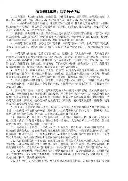 精美句子仿写100例