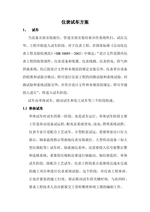 试车方案