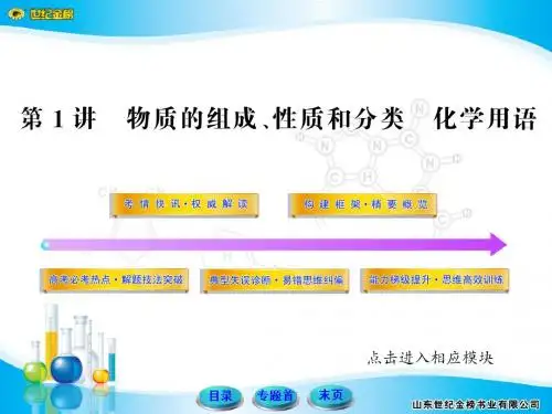 2012版高考化学专题辅导与训练配套课件：1.1 物质的组成、性质和分类 化学用语(江苏专用)