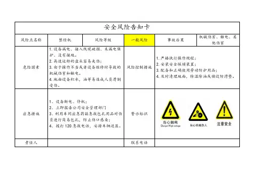 风险告知卡
