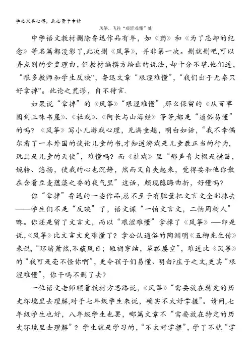 考场杂文写作借鉴：风筝,飞往“艰涩难懂”处