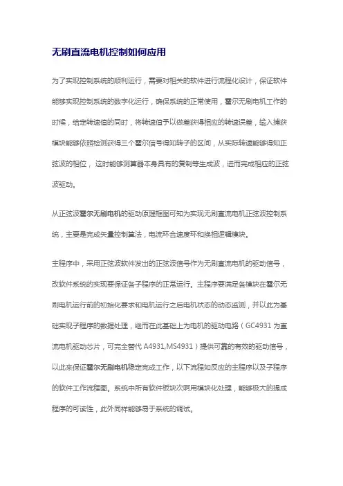 无刷直流电机控制如何应用