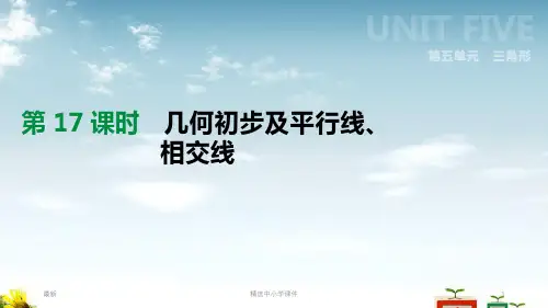 精选-中考数学总复习第五单元三角形第17课时几何初步及平行线相交线课件