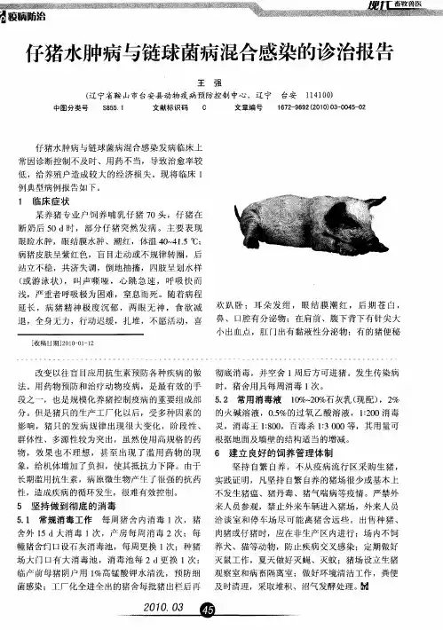 仔猪水肿病与链球菌病混合感染的诊治报告