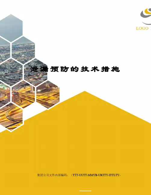 泄漏预防的技术措施