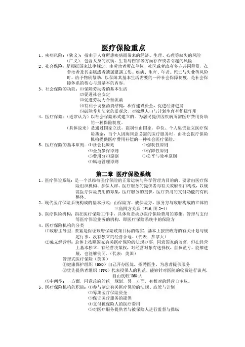 医疗保险重点
