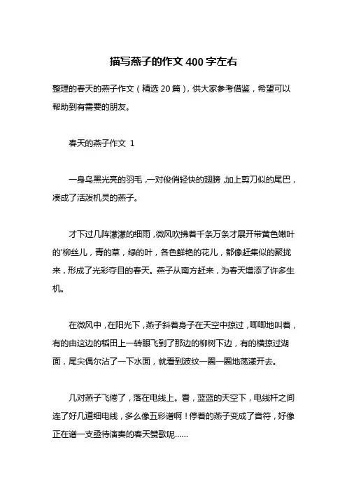 描写燕子的作文400字左右