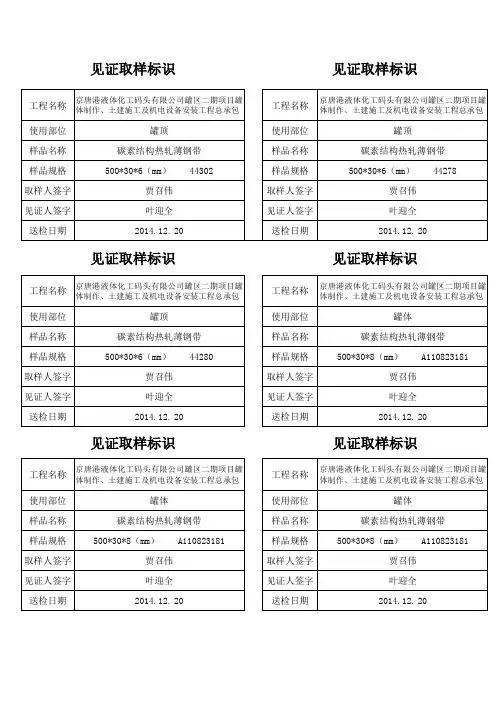 见证取样标识