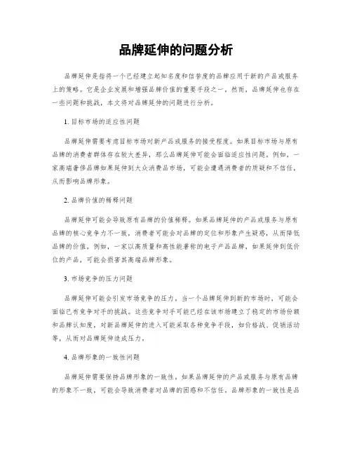 品牌延伸的问题分析