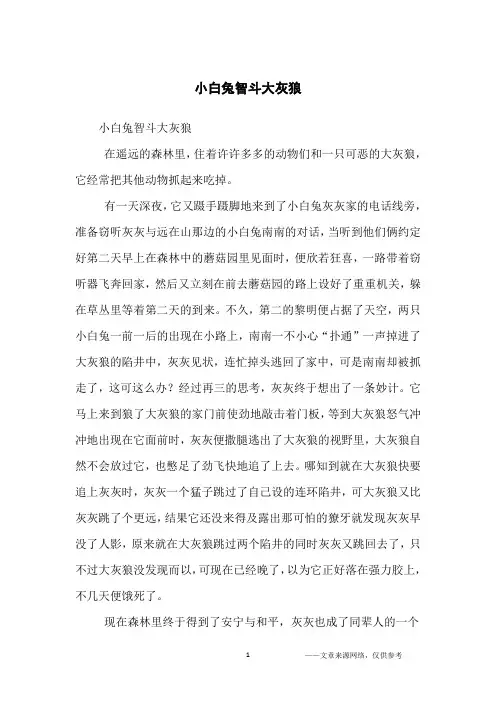 小白兔智斗大灰狼_小学生