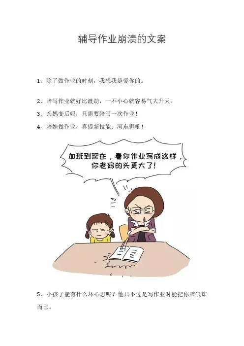 辅导作业崩溃的文案
