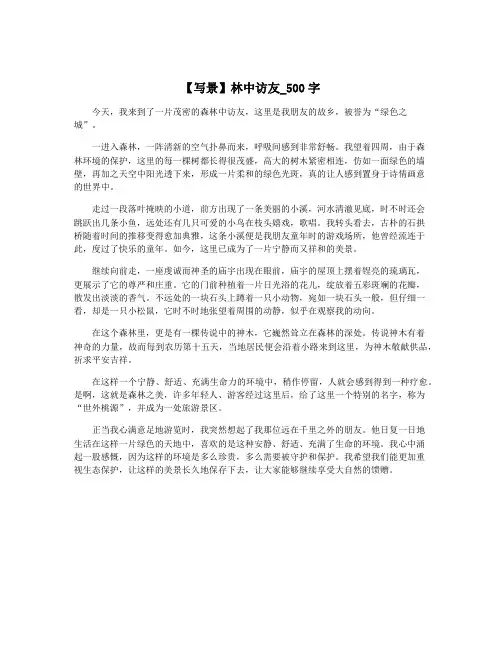 【写景】林中访友_500字
