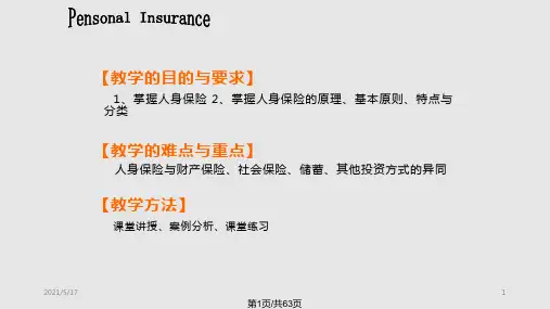 第一章人身保险概述PPT课件