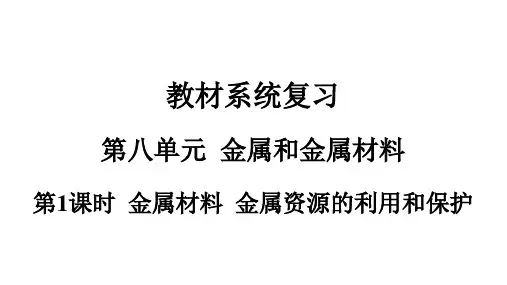 人教版九年级化学复习课件第八单元