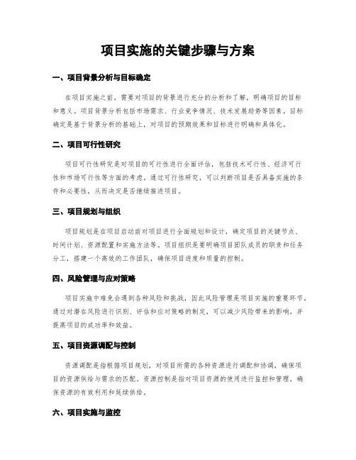 项目实施的关键步骤与方案