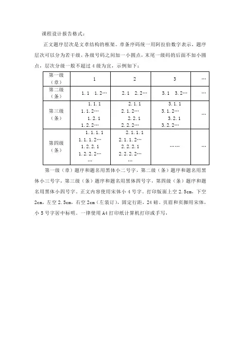 课程设计报告(模板)