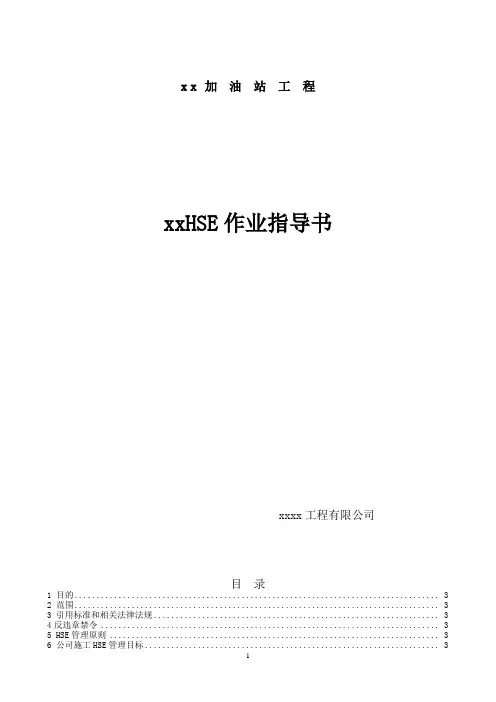 施工HSE作业指导书