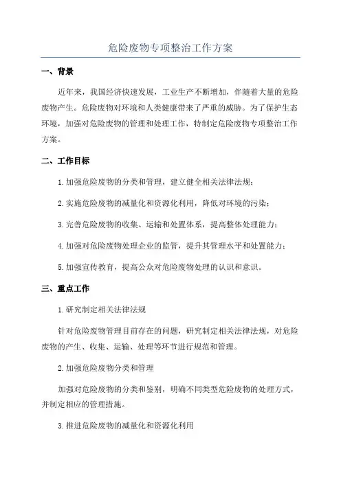 危险废物专项整治工作方案