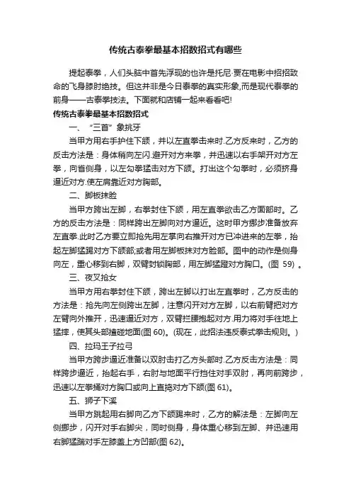 传统古泰拳最基本招数招式有哪些