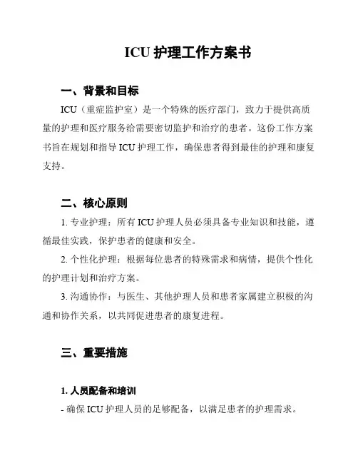ICU护理工作方案书