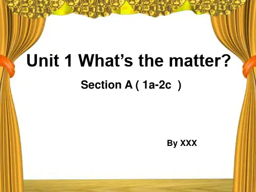 初中英语Unit 1 What’s the matter说课课件