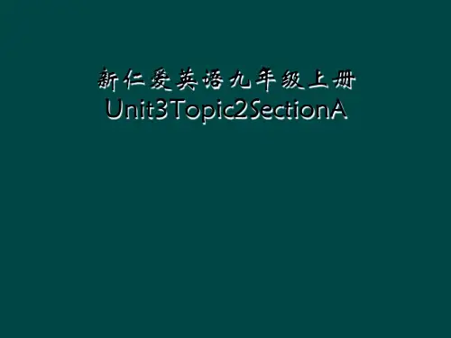 新仁爱英语九年级上册Unit3Topic2SectionA