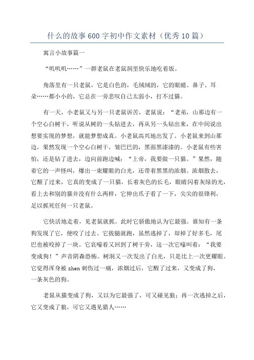 什么的故事600字初中作文素材(优秀10篇)