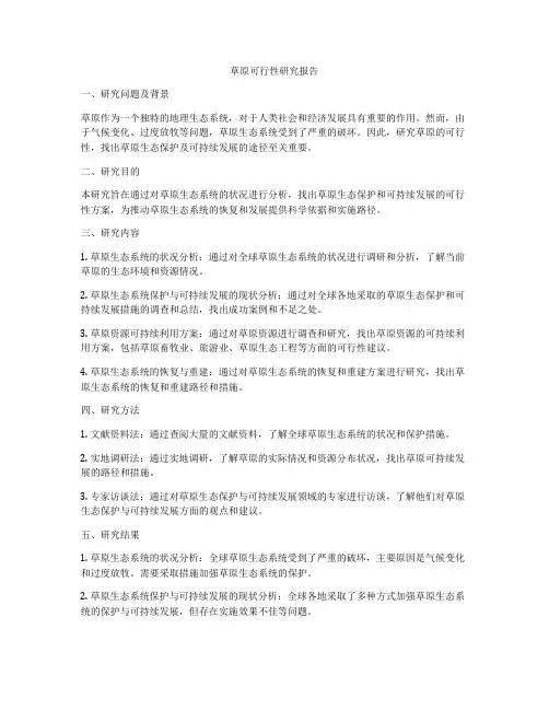 草原可行性研究报告