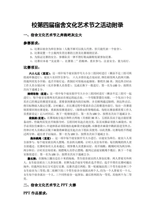 第四届宿舍文化艺术节活动附录