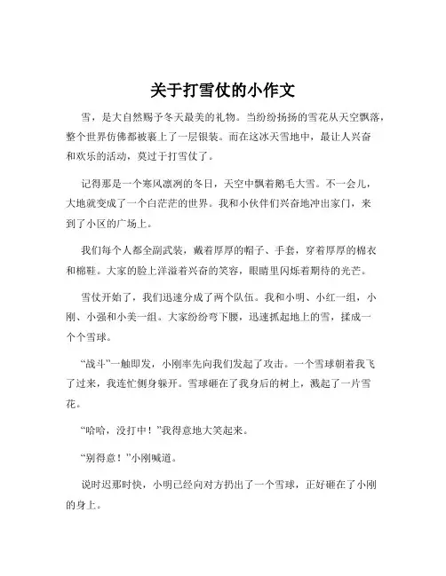 关于打雪仗的小作文