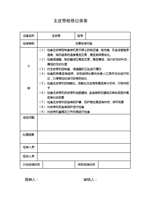 主皮带检修记录表