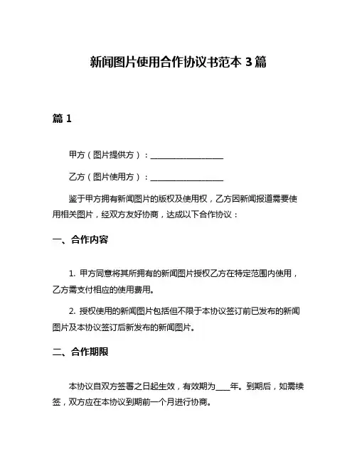 新闻图片使用合作协议书范本3篇