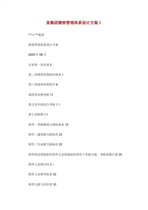 某集团绩效管理体系设计方案.doc