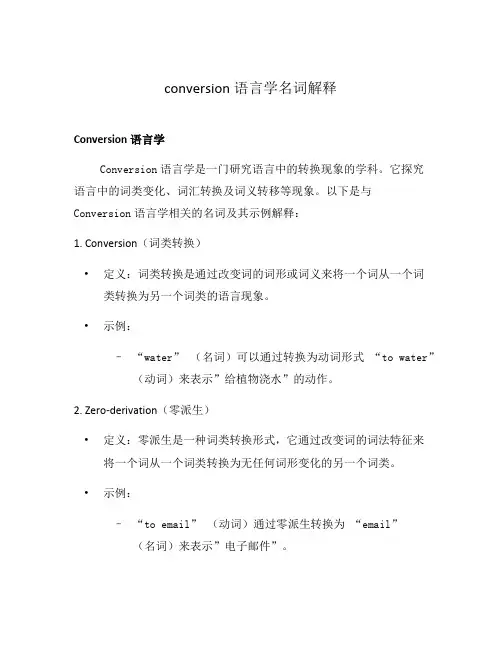 conversion语言学名词解释