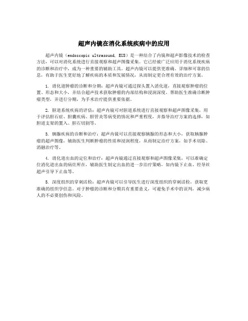 超声内镜在消化系统疾病中的应用