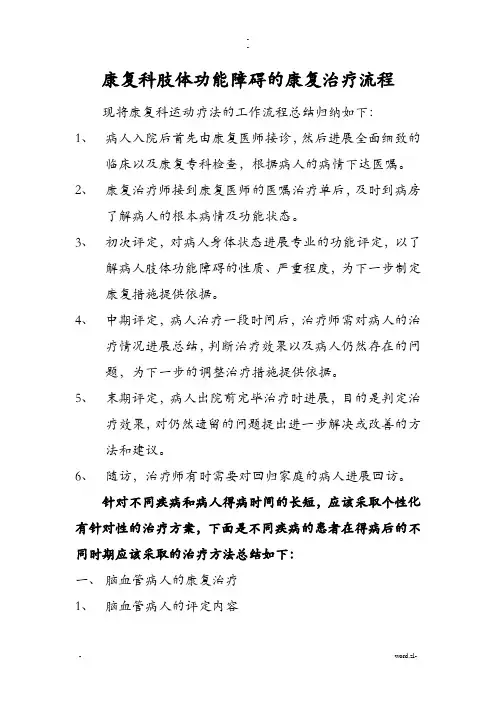 康复科康复流程图