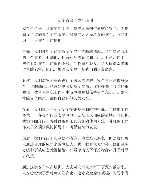 辽宁省安全生产培训