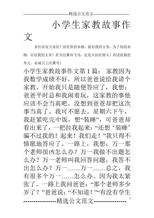 小学生家教故事作文