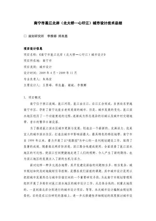 南宁邕江北岸(北大桥)城市设计总结