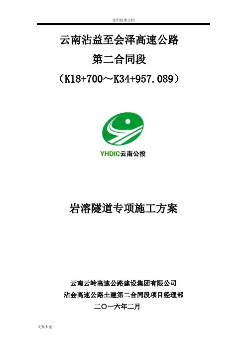 岩溶隧道专项施工方案(按专家意见修改)
