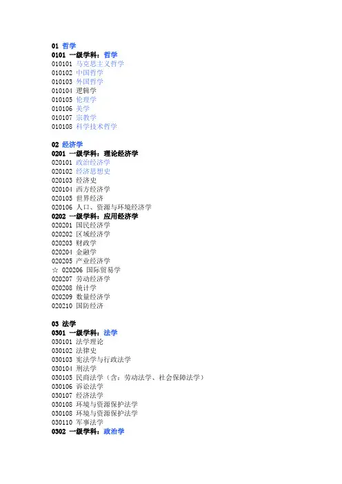 教育部学科分类