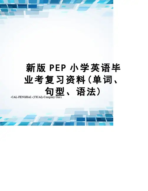 新版PEP小学英语毕业考复习资料(单词、句型、语法)