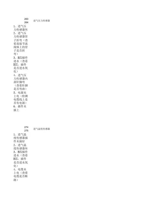 电喷故障码