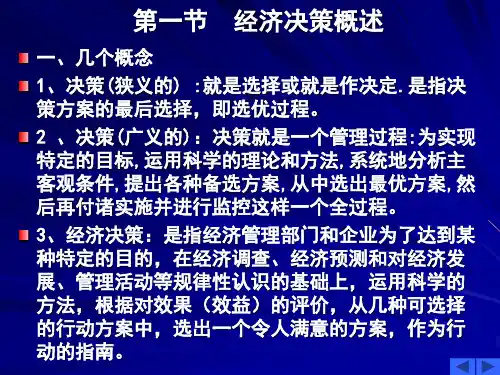 经济决策概述