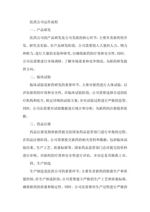 医药公司运作流程